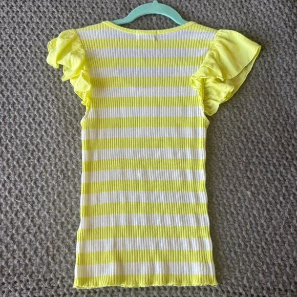 Anthropologie t.la Striped Flutter Top in Size Medium - Picture 6 of 9
